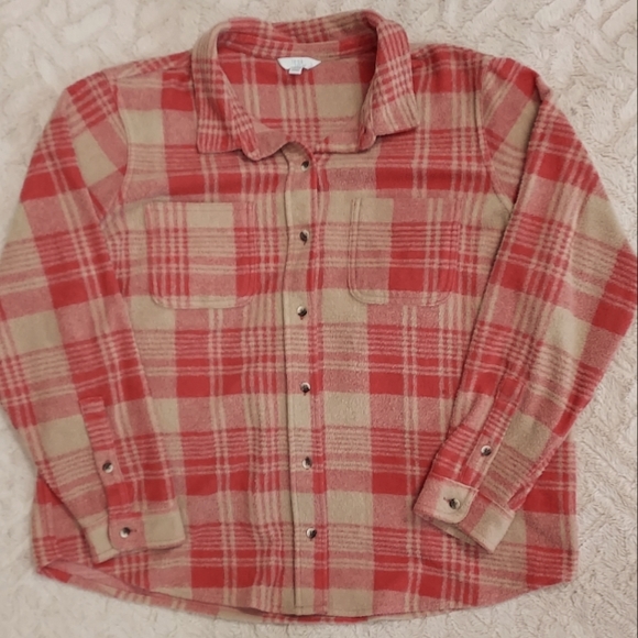 Time and Tru Jackets & Coats Fleece Flannel Jacket Poshmark